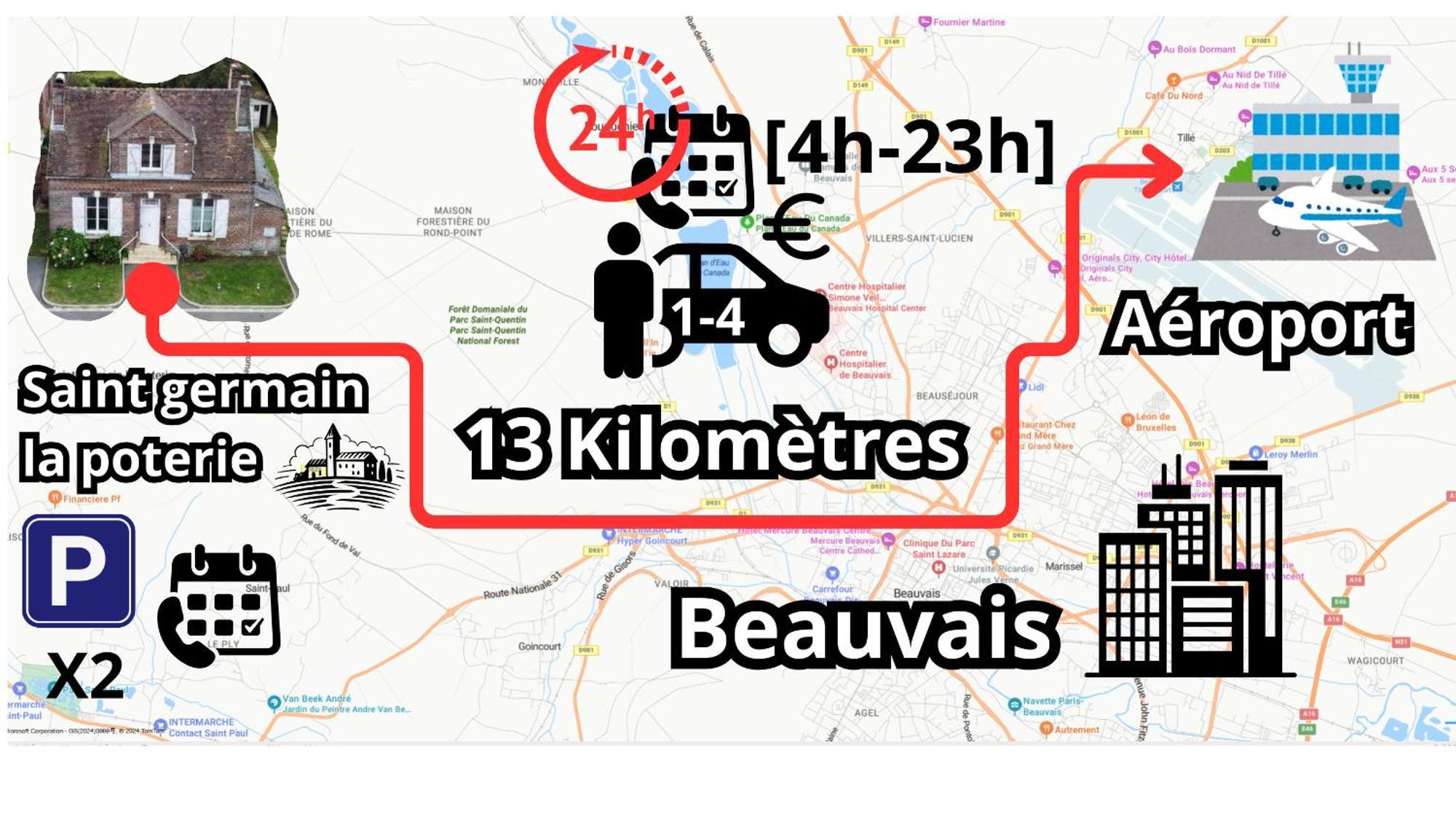 Chambre Calme Et Accueillante 13 Kmtrs Aeroport, Parking Gratuit, Navette Gare Ou Aeroport Saint-Germain-la-Poterie 외부 사진